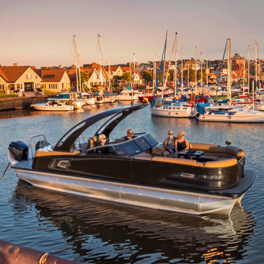 Kinocean New 25ft Luxury Pontoon Boat Elegant Yacht Design